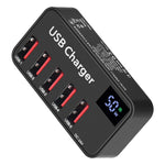 Carregador Rápido Multifuncional DC 12V 5 Portas USB com Ecrã Digital 988A