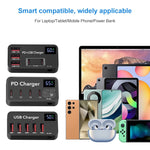 Carregador Rápido Multifuncional DC 12V 5 Portas USB com Ecrã Digital 988A