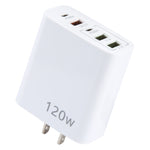 Carregador Multi Porta 120W Dual PD Type-C + 3 x USB, Ficha EUA, Ficha EUA
