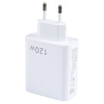 Carregador Multi Porta 120W Dual PD Type-C + 3 x USB, Ficha UE, Ficha UE