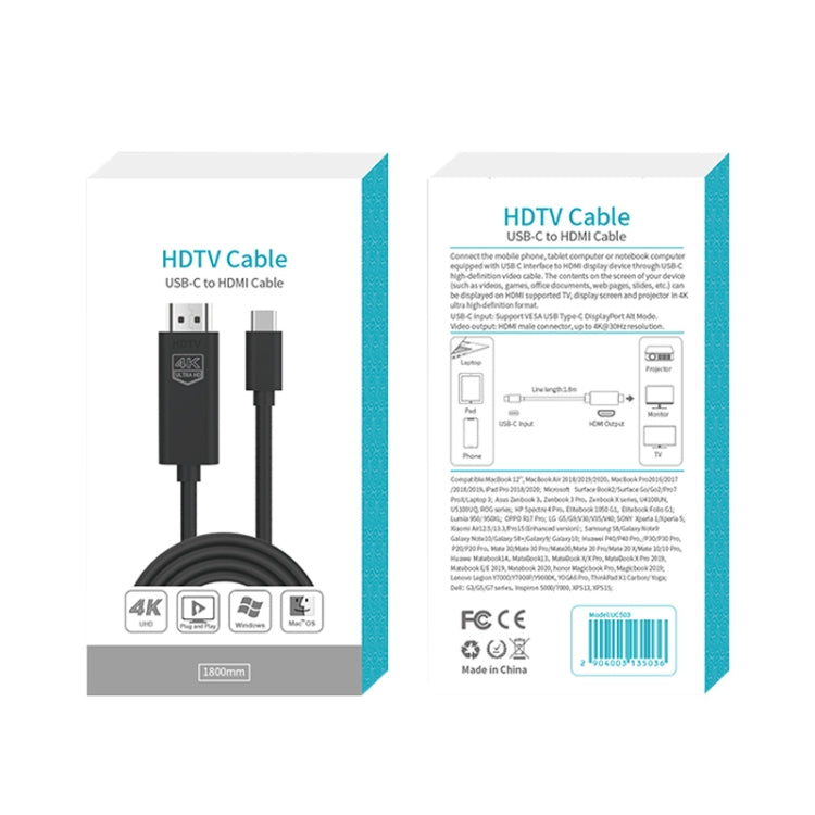 Cabo Onten UC503 USB-C / Tipo-C 4K 30Hz HDTV, UC503