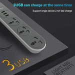 Tomada de viagem para casa e escritório LDNIO SC3301 com 3 portas USB, Comprimento do cabo: 1,6 m, Ficha US, SAS8610AUS, SAS8610BUS, SAS8610EU, SAS8610UK