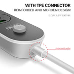 Tomada de viagem para casa e escritório LDNIO SC3301 com 3 portas USB, Comprimento do cabo: 1,6 m, Ficha US, SAS8610AUS, SAS8610BUS, SAS8610EU, SAS8610UK