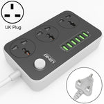 LDNIO SC3604 6 x Portas USB Tomada Multifuncional para Viagem, Casa e Escritório, Comprimento do Cabo: 2m, Ficha US, SAS8611AUK, SAS8611AUS, SAS8611BUK, SAS8611BUS, SAS8611EU