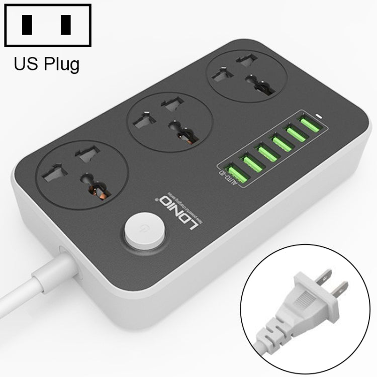 LDNIO SC3604 6 x Portas USB Tomada Multifuncional para Viagem, Casa e Escritório, Comprimento do Cabo: 2m, Ficha US, SAS8611AUK, SAS8611AUS, SAS8611BUK, SAS8611BUS, SAS8611EU