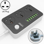 LDNIO SC3604 6 x Portas USB Tomada Multifuncional para Viagem, Casa e Escritório, Comprimento do Cabo: 2m, Ficha US, SAS8611AUK, SAS8611AUS, SAS8611BUK, SAS8611BUS, SAS8611EU