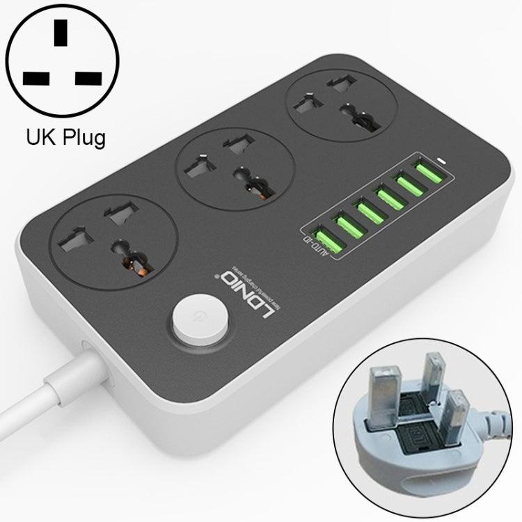 LDNIO SC3604 6 x Portas USB Tomada Multifuncional para Viagem, Casa e Escritório, Comprimento do Cabo: 2m, Ficha US, SAS8611AUK, SAS8611AUS, SAS8611BUK, SAS8611BUS, SAS8611EU