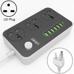 LDNIO SC3604 6 x Portas USB Tomada Multifuncional para Viagem, Casa e Escritório, Comprimento do Cabo: 2m, Ficha US, SAS8611AUK, SAS8611AUS, SAS8611BUK, SAS8611BUS, SAS8611EU