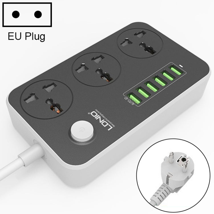 LDNIO SC3604 6 x Portas USB Tomada Multifuncional para Viagem, Casa e Escritório, Comprimento do Cabo: 2m, Ficha US, SAS8611AUK, SAS8611AUS, SAS8611BUK, SAS8611BUS, SAS8611EU
