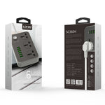 LDNIO SC3604 6 x Portas USB Tomada Multifuncional para Viagem, Casa e Escritório, Comprimento do Cabo: 2m, Ficha US, SAS8611AUK, SAS8611AUS, SAS8611BUK, SAS8611BUS, SAS8611EU
