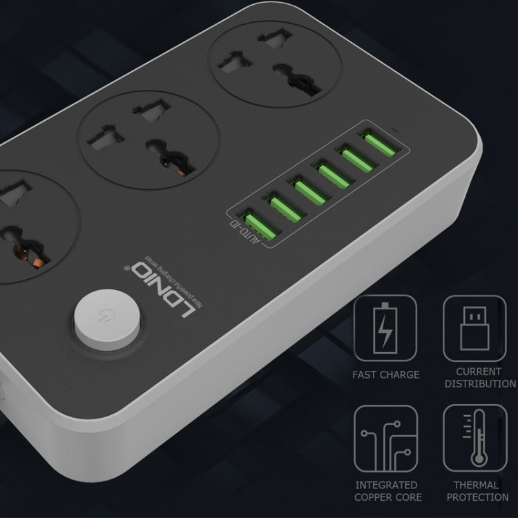 LDNIO SC3604 6 x Portas USB Tomada Multifuncional para Viagem, Casa e Escritório, Comprimento do Cabo: 2m, Ficha US, SAS8611AUK, SAS8611AUS, SAS8611BUK, SAS8611BUS, SAS8611EU