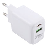 Carregador de Viagem LZ-215A+C 20W QC 3.0 USB + PD 3.0 USB-C / Type-C de Carregamento Rápido, Ficha EU, Ficha EU