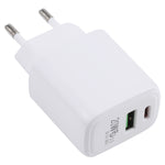 Carregador de Viagem LZ-215A+C 20W QC 3.0 USB + PD 3.0 USB-C / Type-C de Carregamento Rápido, Ficha EU, Ficha EU