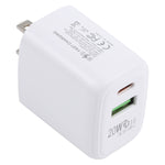 Carregador de Viagem LZ-215A+C 20W QC 3.0 USB + PD 3.0 USB-C / Type-C de Carregamento Rápido, Ficha US, Ficha US