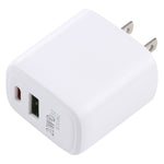 Carregador de Viagem LZ-215A+C 20W QC 3.0 USB + PD 3.0 USB-C / Type-C de Carregamento Rápido, Ficha US, Ficha US