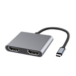 Estação de ancoragem HUB 2 em 1 USB-C / Tipo-C para duplo HDMI