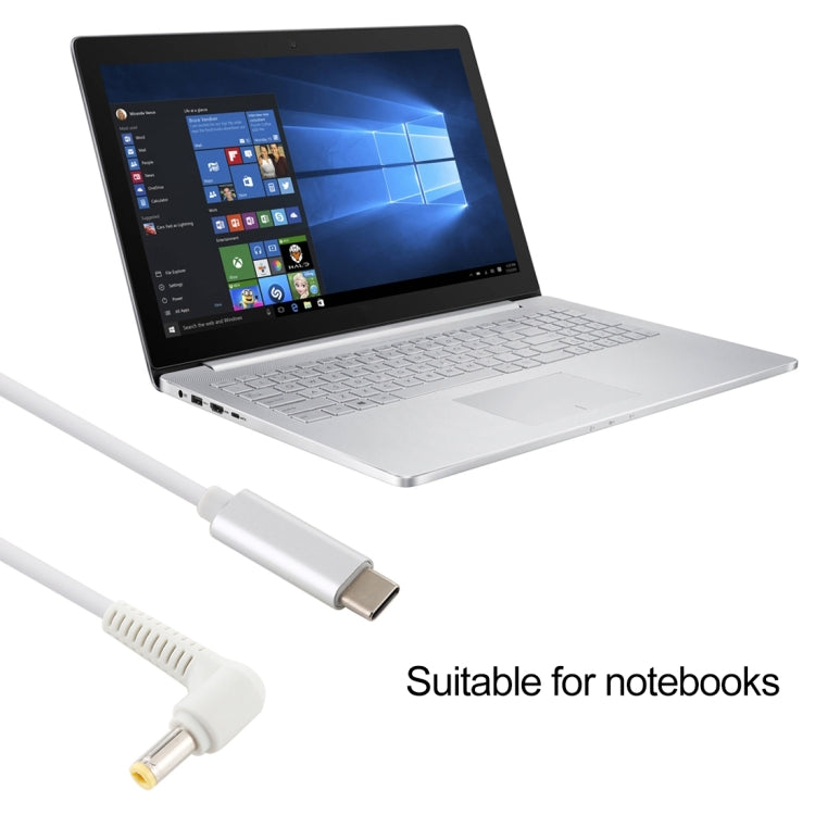 Cabo de carregamento de energia para portátil USB-C / Tipo-C para 5,5 x 2,5mm, Comprimento do cabo: cerca de 1,5m, Tipo-C para 5,5 x 2,5mm (ângulo)