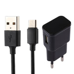 Carregador USB de Identificação Inteligente 5V 2.1A com Cabo de Carregamento USB para USB-C / Type-C de 1m, Ficha EU