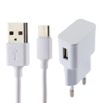 Carregador USB de Identificação Inteligente 5V 2.1A com Cabo de Carregamento USB para USB-C / Type-C de 1m, Ficha EU