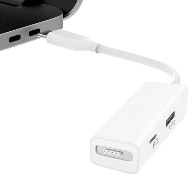 Adaptador Conversor 3 em 1 MagSafe 1 / 2 + Porta PD + USB para USB-C / Type-C