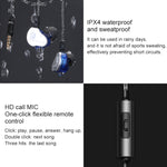 QKZ CK9 Auriculares Hifi In-ear com Quatro Unidades para Música Desportiva