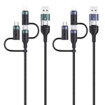 USAMS US-SJ547 U62 Cabo de Dados de Carregamento Rápido PD em Liga de Alumínio USB + Tipo-C / USB-C para Tipo-C / USB-C + 8 Pinos + Micro, Comprimento: 1,2m