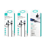 USAMS US-SJ547 U62 Cabo de Dados de Carregamento Rápido PD em Liga de Alumínio USB + Tipo-C / USB-C para Tipo-C / USB-C + 8 Pinos + Micro, Comprimento: 1,2m