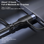 USAMS US-SJ547 U62 Cabo de Dados de Carregamento Rápido PD em Liga de Alumínio USB + Tipo-C / USB-C para Tipo-C / USB-C + 8 Pinos + Micro, Comprimento: 1,2m