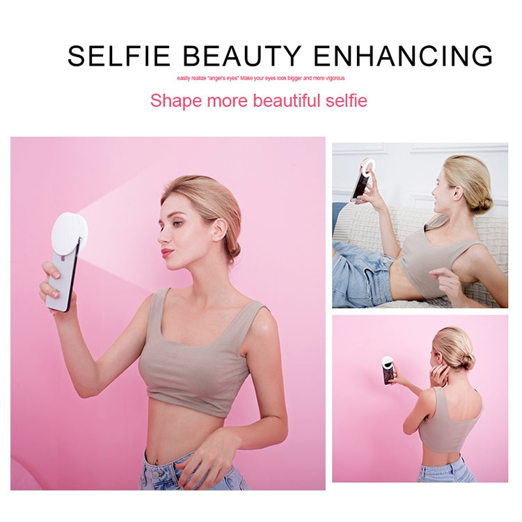 Luz de Selfie Recarrregável RK34 para Beleza com Clipe e Flash de Preenchimento