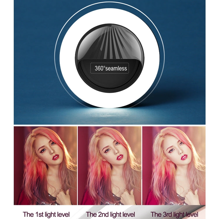 Luz de Selfie Recarrregável RK34 para Beleza com Clipe e Flash de Preenchimento