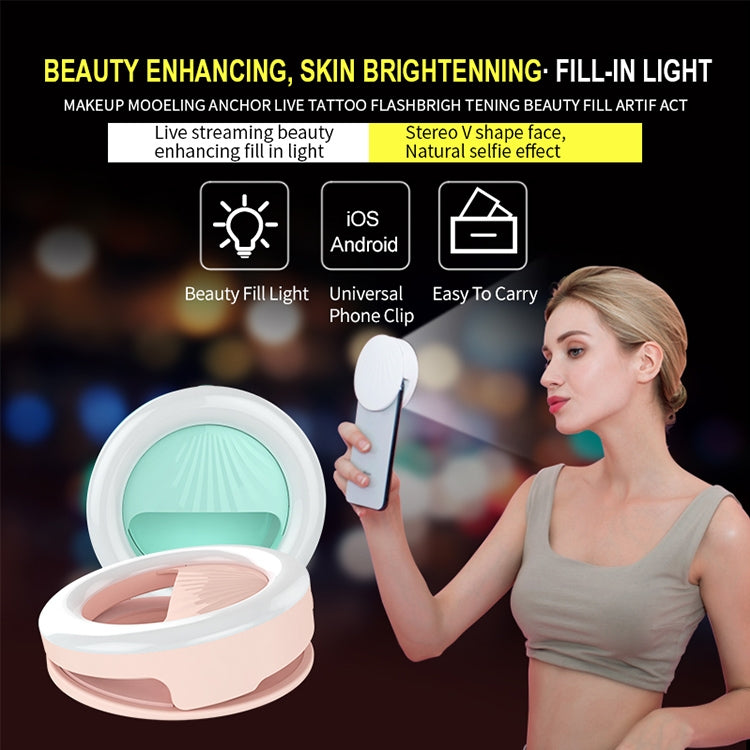 Luz de Selfie Recarrregável RK34 para Beleza com Clipe e Flash de Preenchimento