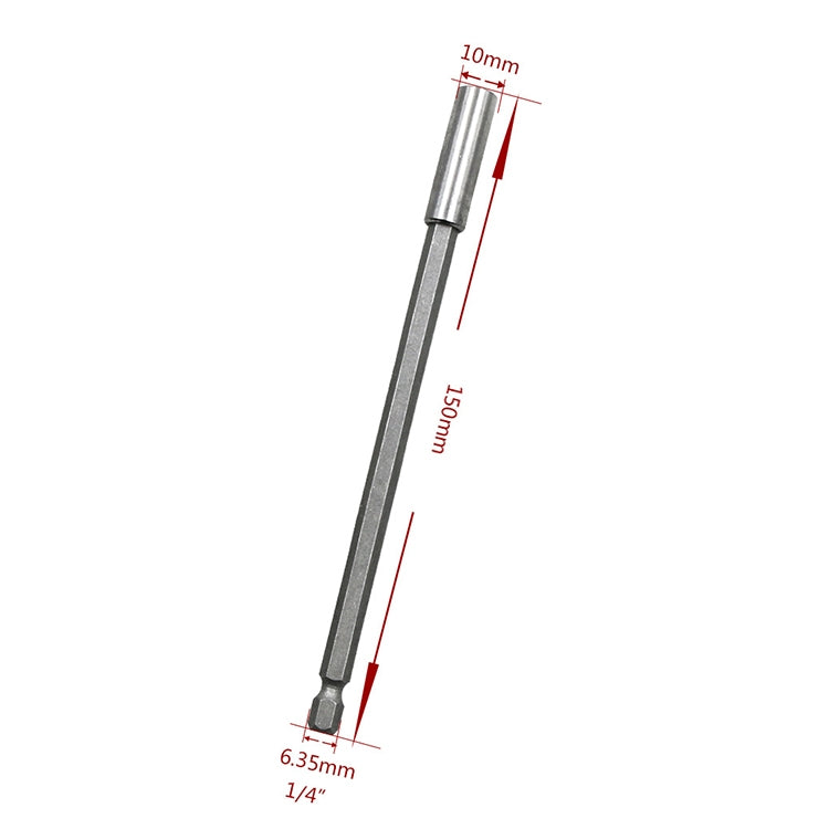 5 PCS 1/4 Haste de Extensão para Broca Pistola com Alta Magnetização, Junta de Rotação Rápida, Comprimento: 150mm, Junta 150mm