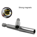 5 PCS Cabeça de Lote Elétrica 1/4 Haste de Ligação de Alto Magnetismo Haste de Extensão para Broca Pistola Manga Junta de Rotação Rápida, Comprimento: 60mm, Junta 60mm