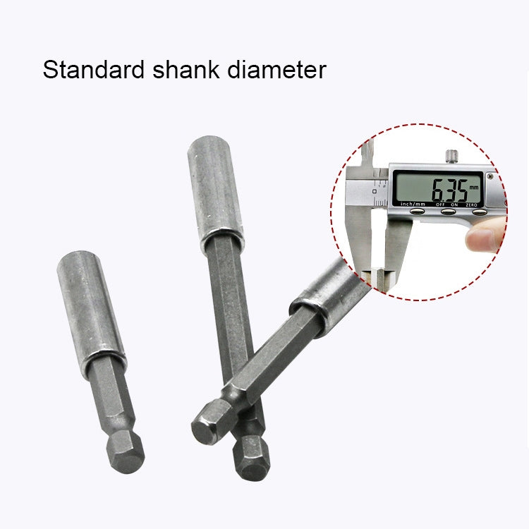 5 PCS Cabeça de Lote Elétrica 1/4 Haste de Ligação de Alto Magnetismo Haste de Extensão para Broca Pistola Manga Junta de Rotação Rápida, Comprimento: 60mm, Junta 60mm