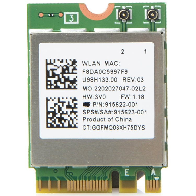 Placa Adaptadora de Rede Sem Fios Banda Dupla RTL8822BE AC 433M Bluetooth 4.0 para Dell / ASUS / Toshiba / Sony / Acer, RTL8822BE