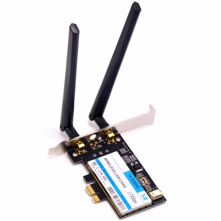 Adaptador WiFi Desktop PCI-e TX-9260AC Wireless-AC Dual Band 802.11ac 1730Mbps + Bluetooth 5.0 Placa de Rede WLAN para Intel 9260ac, TX-9260AC 1730Mbps