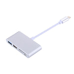 Leitor de Cartões Adaptador COMBO 5 em 1 Micro SD + SD + USB 3.0 + USB 2.0 + Micro USB para USB-C / Tipo-C OTG para Tablet, Smartphone, PC, 5 em 1 (Prateado), 5 em 1 (Dourado)