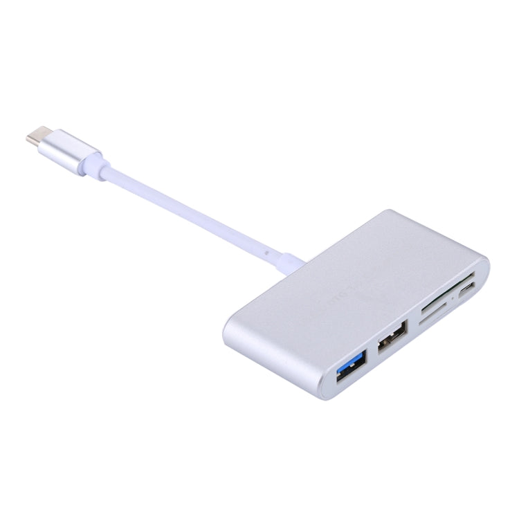Leitor de Cartões Adaptador COMBO 5 em 1 Micro SD + SD + USB 3.0 + USB 2.0 + Micro USB para USB-C / Tipo-C OTG para Tablet, Smartphone, PC, 5 em 1 (Prateado), 5 em 1 (Dourado)