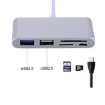 Leitor de Cartões Adaptador COMBO 5 em 1 Micro SD + SD + USB 3.0 + USB 2.0 + Micro USB para USB-C / Tipo-C OTG para Tablet, Smartphone, PC, 5 em 1 (Prateado), 5 em 1 (Dourado)