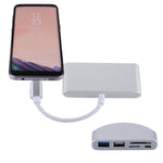 Leitor de Cartões Adaptador COMBO 5 em 1 Micro SD + SD + USB 3.0 + USB 2.0 + Micro USB para USB-C / Tipo-C OTG para Tablet, Smartphone, PC, 5 em 1 (Prateado), 5 em 1 (Dourado)