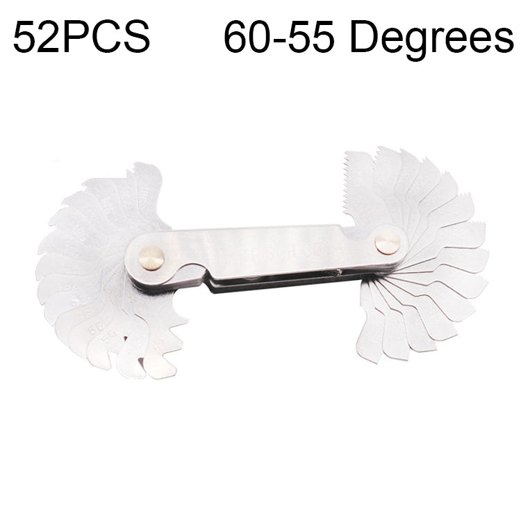 52 PCS Calibre de Rosca Métrico 60 Graus + Britânico 55 Graus em Aço Inoxidável CR, 52 PCS Calibre de Rosca