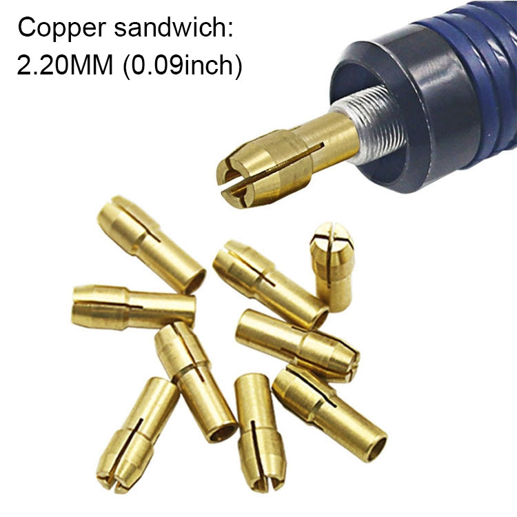 10 Peças Porca de Fixação de Cobre de Três Garras para Acessórios de Moinho Elétrico, Diâmetro do Furo: 2,2mm, Diâmetro do Furo: 2,2mm