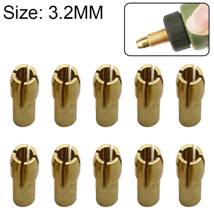 10 PCS Porca de Grampo de Cobre de Três Garras para Acessórios de Moinho Elétrico, Diâmetro do Furo: 3.2mm, Diâmetro do Furo: 3.2mm