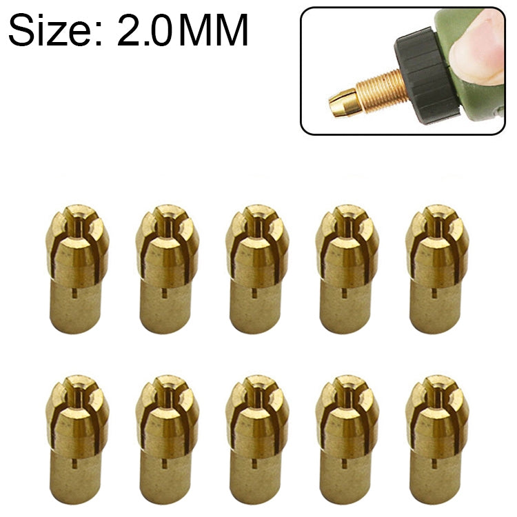 10 Peças Porca de Grampo de Cobre de Três Garras para Acessórios de Moinho Elétrico, Diâmetro do Furo: 2,0mm, Diâmetro do Furo: 2,0mm