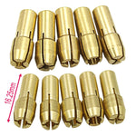 10 PCS Three-claw Copper Clamp Nut for Electric Mill Fittings，Bore diameter: 2.0mm, Bore diameter: 2.0mm