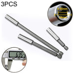 3 em 1 Cabeça Eléctrica 1/4 Barra de Ligação de Alta Magnetização Extensão para Pistola de Perfuração Manga de Junta de Rotação Rápida, Comprimento: 60/100/150mm, Junta 60/100/150mm