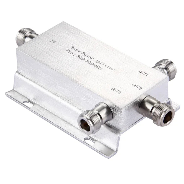 Adaptador Fêmea N 800-2500MHz Divisor de Potência de 3 Vias, Divisor de Potência de 3 Vias