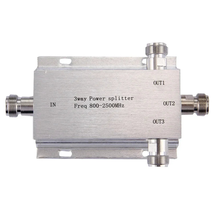 Adaptador Fêmea N 800-2500MHz Divisor de Potência de 3 Vias, Divisor de Potência de 3 Vias