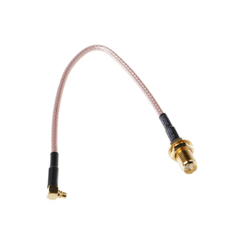 Cabo Trançado RG316 SMA Fêmea para MMCX Macho em Ângulo Direito, Comprimento: 15cm