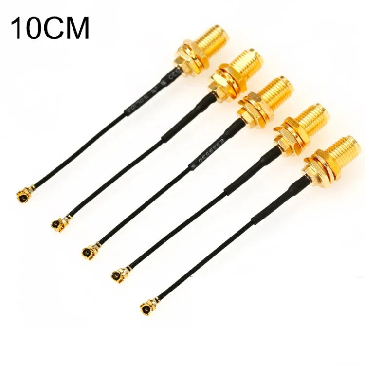 5 PCS / Conjunto Adaptador RG178 Ufl / IPX / IPEX para Fêmea SMA com Cabo Trançado, Comprimento: 10cm, 10cm